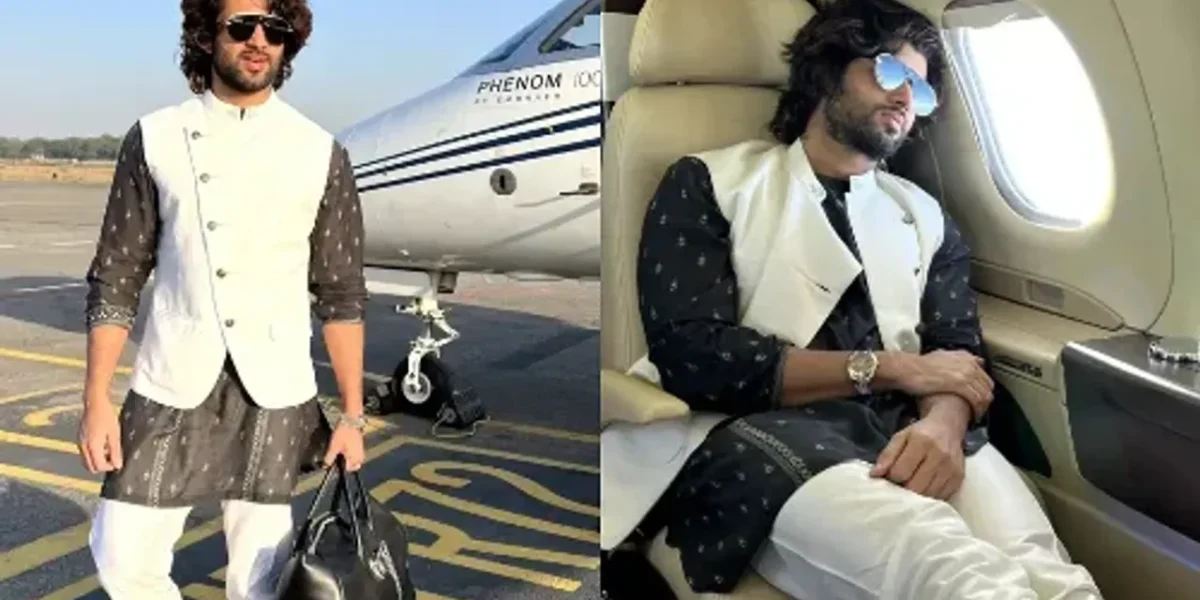 Vijay Deverakonda offers a classic spin to airport look in ethnic kurta-bandi set