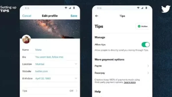 Paytm has been added to Twitter’s list of payment options for tips