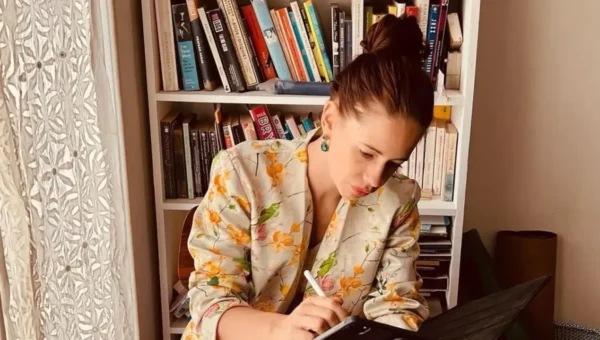 Kalki Koechlin serves a bombshell workwear fashion style in floral pantsuit