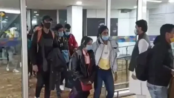 Operation Ganga: I&B Minister Anurag Thakur welcomes another batch of Indian students at Delhi airport