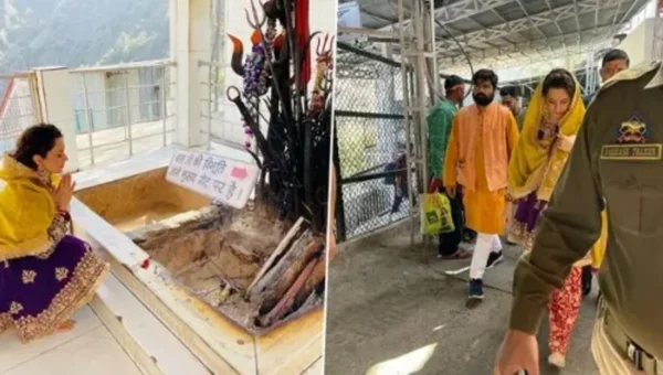 Kangana Ranaut seeks blessings at Vaishno Devi Temple on her 35th Birthday with sister Rangoli Chandel