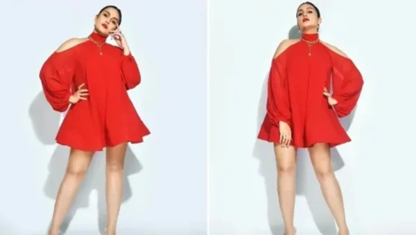 Huma Qureshi’s short fiery red dress is the perfect date night outfit this summer