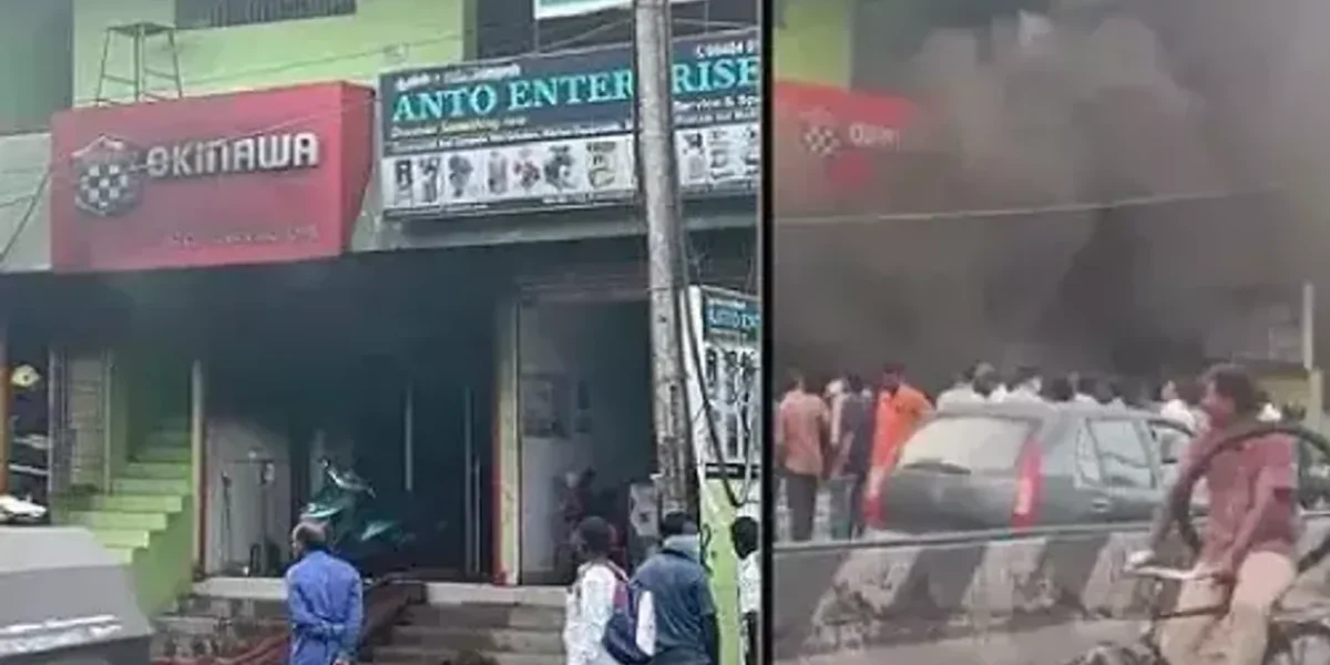 Okinawa electric scooter catches fire again, takes down entire EV dealership in Tamil Nadu