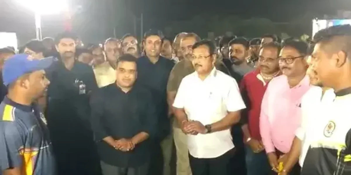 Ankleshwar: Home Minister of Gujarat Harsh Sanghvi attends the cricket tournament held at Kudadra village