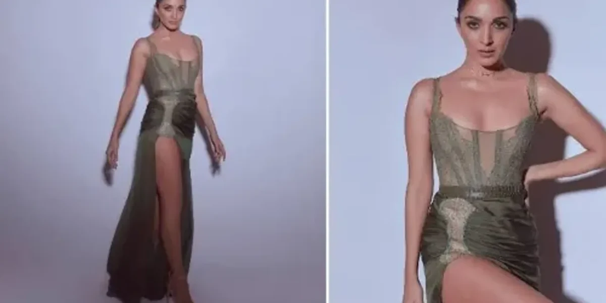Kiara Advani nails the red carpet look in olive green body-fitted thigh-high slit dress