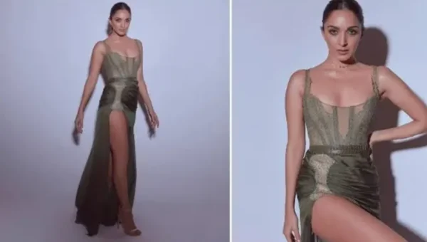 Kiara Advani nails the red carpet look in olive green body-fitted thigh-high slit dress
