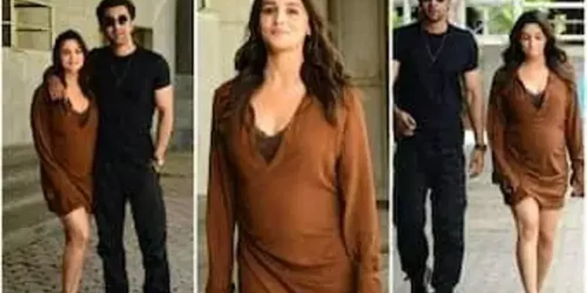 Pregnant Alia Bhatt finally flaunts her BABY BUMP while posing with Hubby Ranbir at Brahmastra event