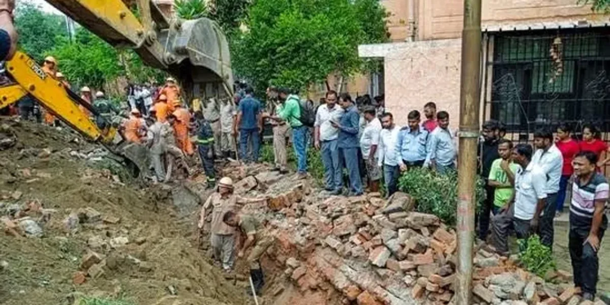 Noida: 4 dead as housing society wall collapses in Jal Vayu Vihar, rescue efforts underway