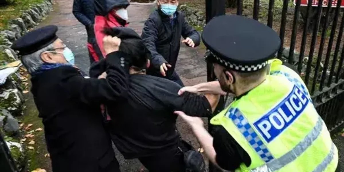 UK police probe assault of protester at Chinese consulate