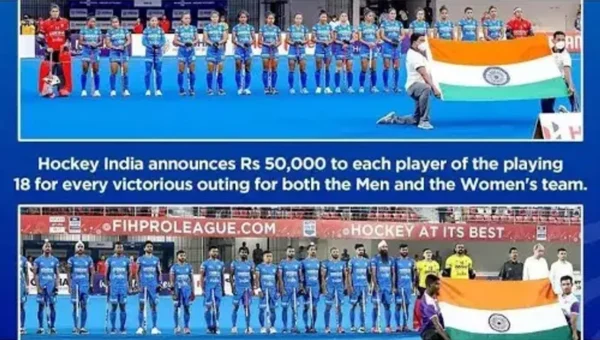 Hockey India announces cash incentives for both men’s and women’s team members for every win