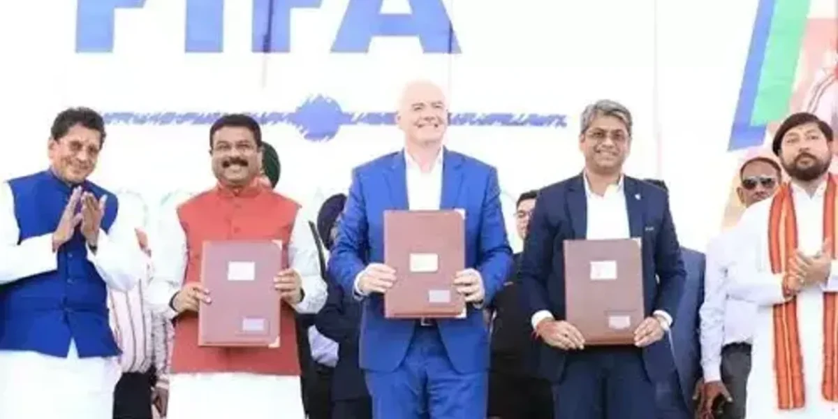 Union Minister Dharmendra Pradhan sign MoU with FIFA and AIFF for ‘Football4Schools’ initiative