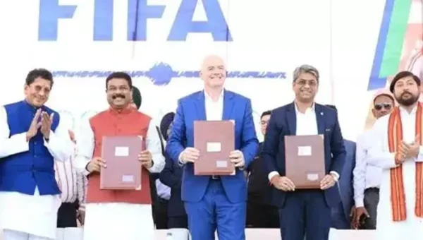 Union Minister Dharmendra Pradhan sign MoU with FIFA and AIFF for ‘Football4Schools’ initiative