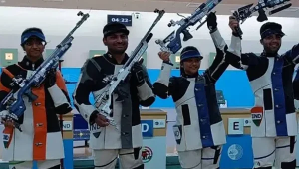 Asian Airgun Championship: India’s Arjun Babuta, Mehuli Ghosh win gold medal in 10m air rifle mixed team event
