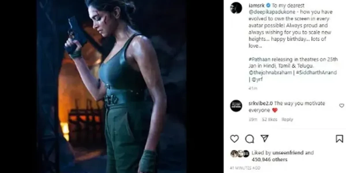 Shah Rukh Khan shares Deepika Padukone’s Pathaan poster on birthday