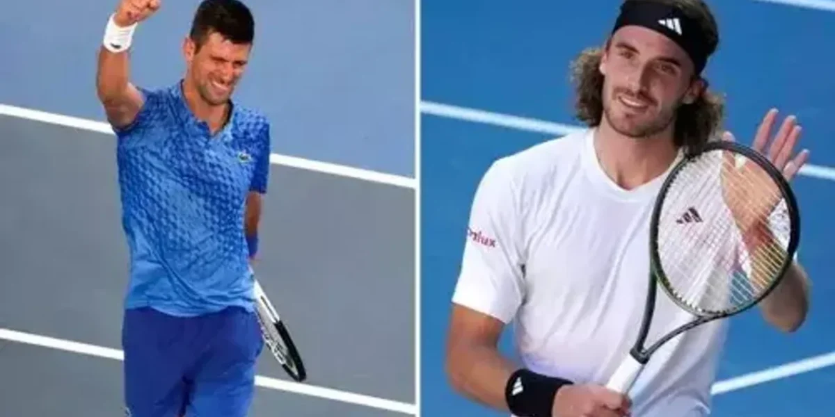 Men’s Singles final of Australian Open Tennis being played between Novak Djokovic and Stefanos Tsitsipas in Melbourne