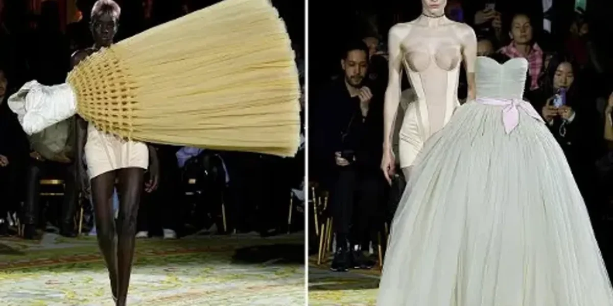 Bizarre topsy-turvy, upside down gowns grab eyeballs at Paris Fashion Week