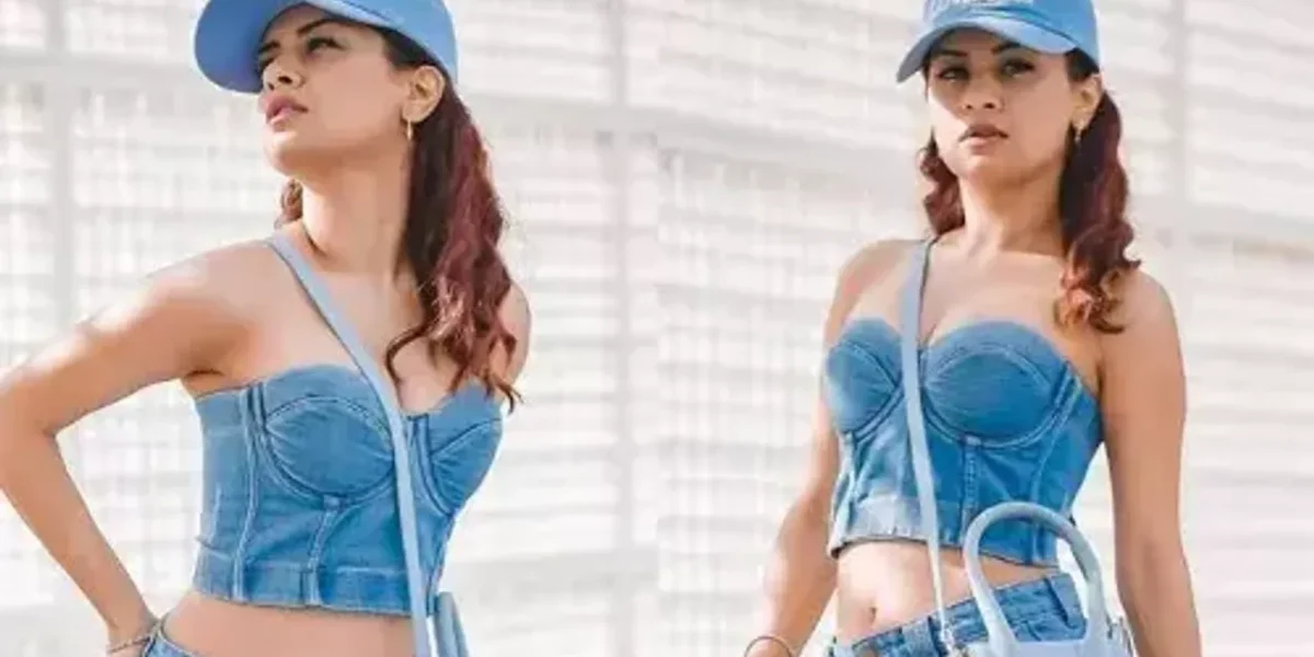 Avneet Kaur makes a fashion statement in denim on denim look with her corset top and jeans