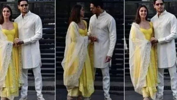 Kiara Advani ditched traditional red for yellow as she arrived in Mumbai with Sidharth Malhotra