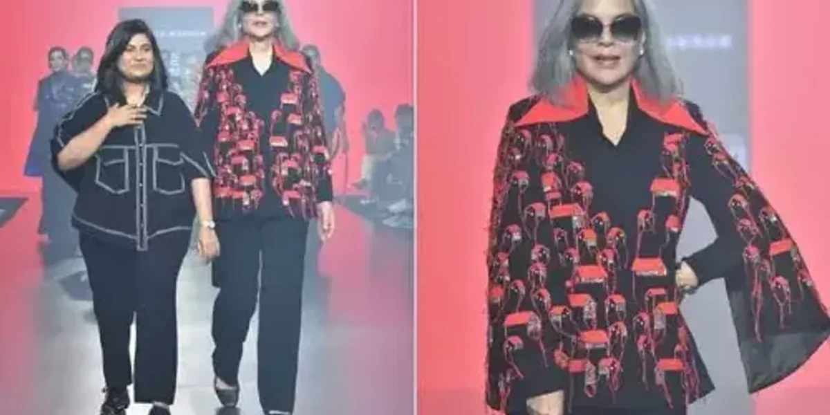 Zeenat Aman walks the ramp at Lakme Fashion Week in glamorous outfit