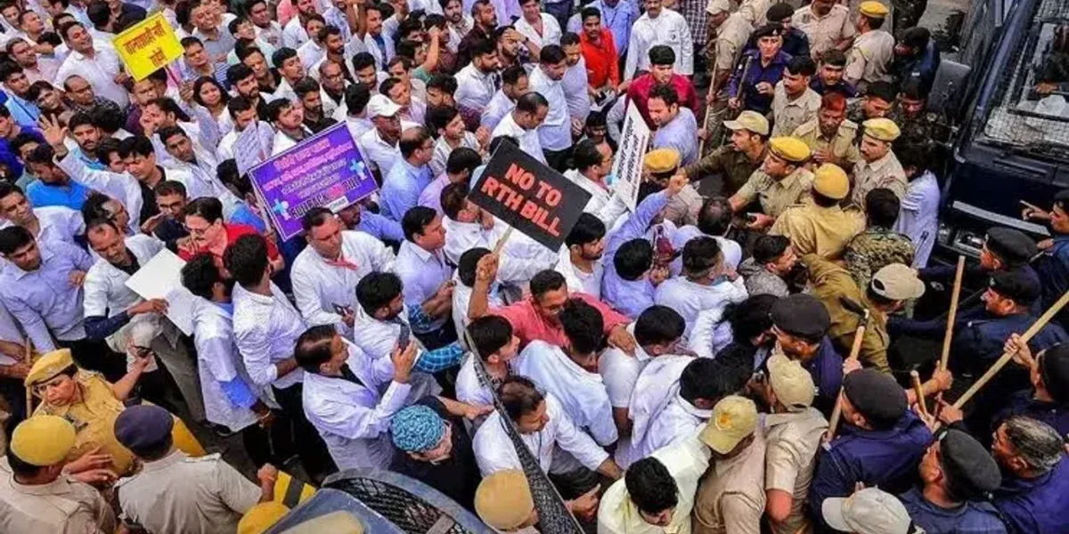 Rajasthan doctors hold massive rally against Right to Health Act