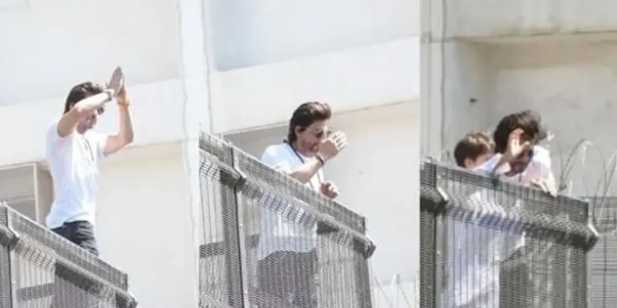 Shah Rukh Khan greets people on Eid with folded hands, salutes outside Mannat