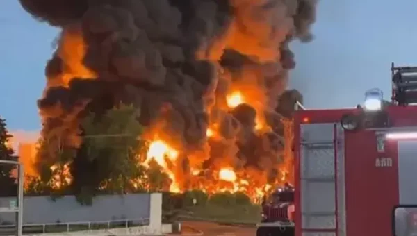 Drone attack causes fire at Crimea oil reservoir