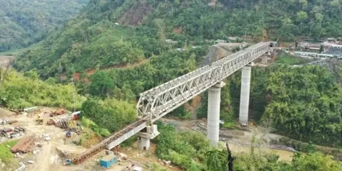 World’s tallest Pier Railway Brodge on Jiribam-Imphal project in Manipur nears completion