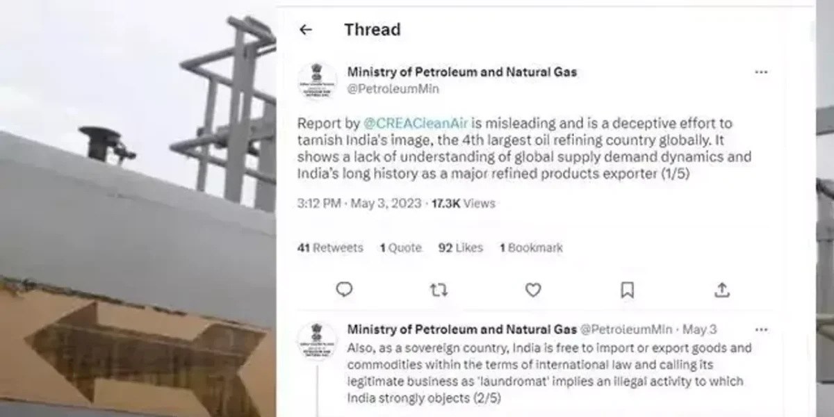 Petroleum Ministry denies CREA report on import-export of Russian crude oil