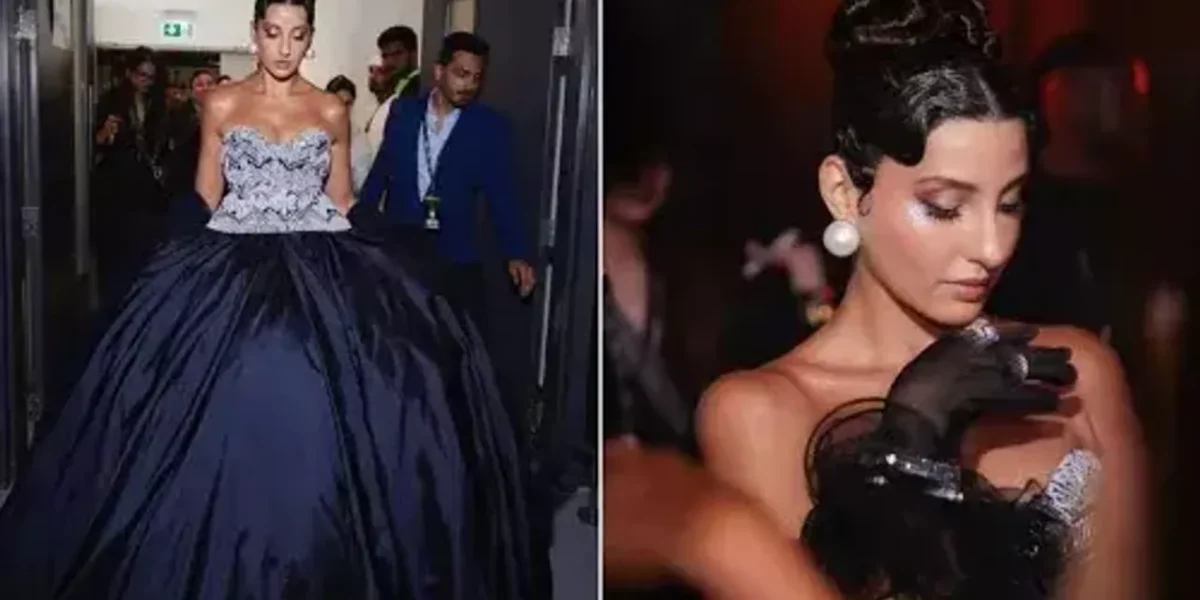 Nora Fatehi radiates elegance in a magnificent royal blue gown