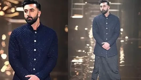Ranbir Kapoor turns showstopper in lungi pants and bandhgala jacket at Kunal Rawal’s fashion show
