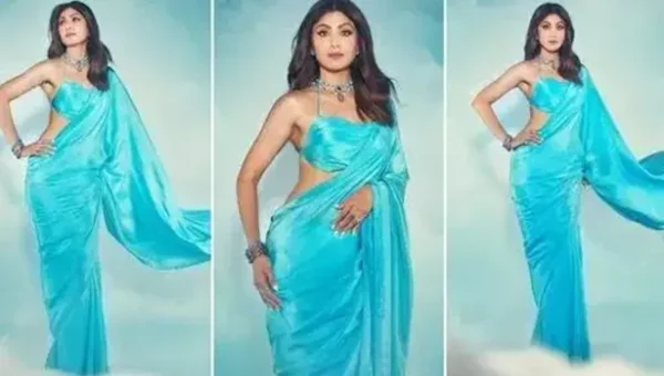 Shilpa Shetty’s enthralling blue saree look is a gorgeous combination of colour and craftsmanship