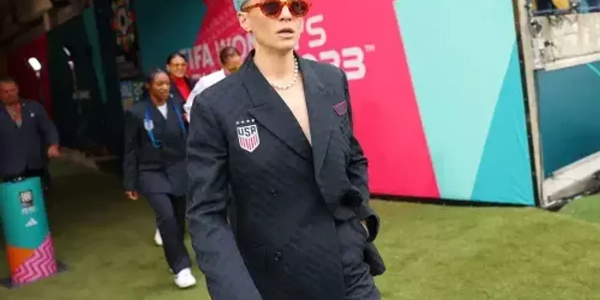 Megan Rapinoe: Put a Nike’s World Cup gender neutral fashion line by going shirt free under a blazer