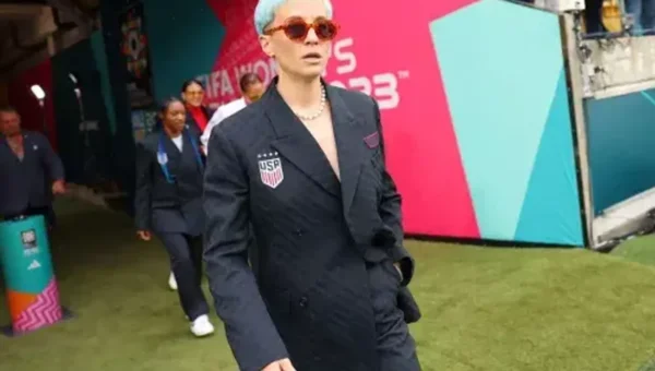 Megan Rapinoe: Put a Nike’s World Cup gender neutral fashion line by going shirt free under a blazer