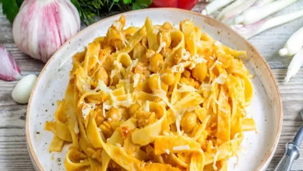 Chickpea Pasta with Almonds and Parmesan Recipe