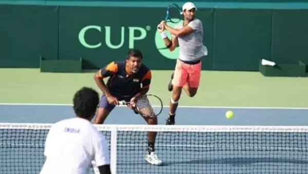 Davis Cup: Indian mixed doubles pair of Rohan Bopanna & Yuki Bhambri defeats Moroccan pair of Elliot Benchetrit & Younes Lalami Laaroussi in Lucknow