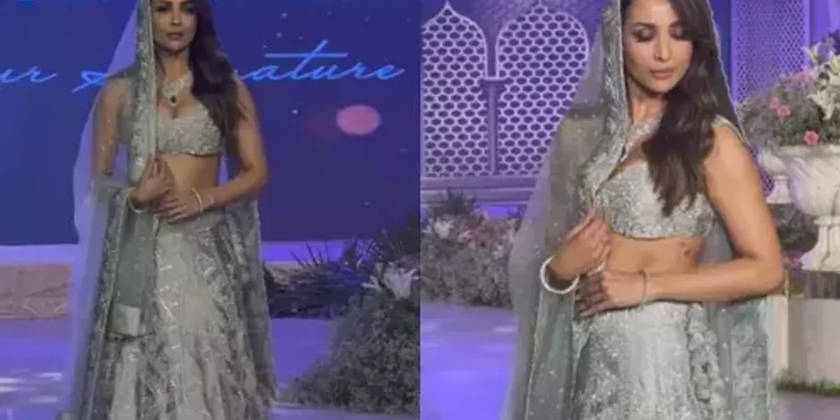 Malaika Arora sets the ramp ablaze as showstopper in an exquisite silver lehenga ensemble