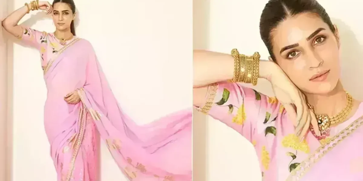Kriti Sanon’s Rs 18K Masaba Gupta saree with a floral blouse is a fresh take on festive fashion