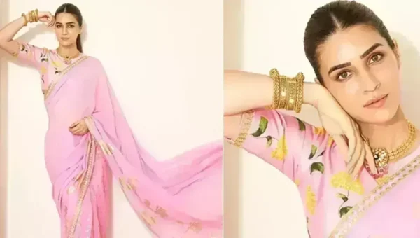 Kriti Sanon’s Rs 18K Masaba Gupta saree with a floral blouse is a fresh take on festive fashion