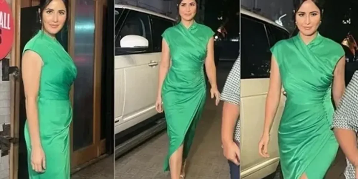Katrina Kaif wows fans with her effortlessly stylish look in a stunning green wrap dress