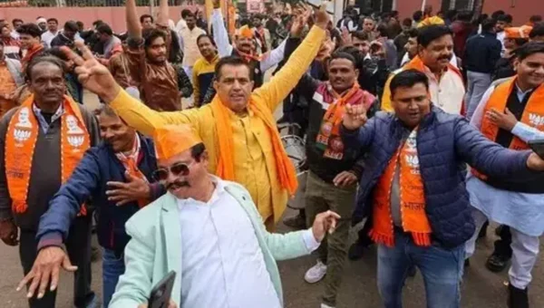 BJP heading toward absolute majority in Madhya Pradesh, Rajasthan & Chhattisgarh Legislative Assemblies while Congress winning in Telangana