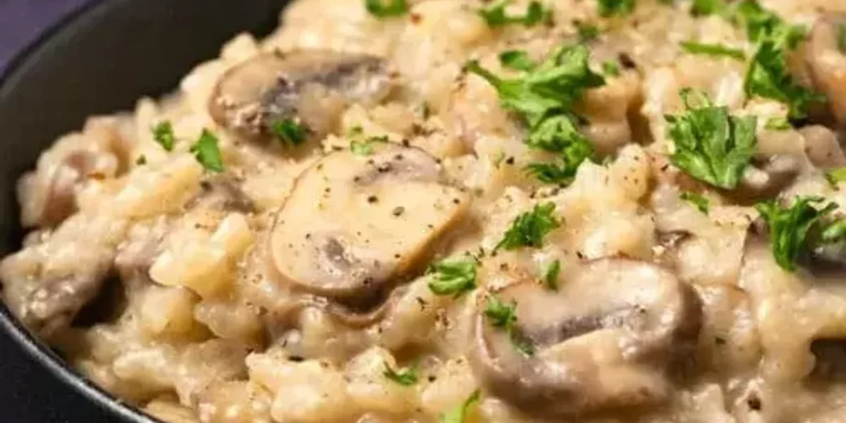 Mushroom Risotto with Cracked Wheat Recipe: If you are a cheese lover, vegan cheese can also be added on the top of this dish