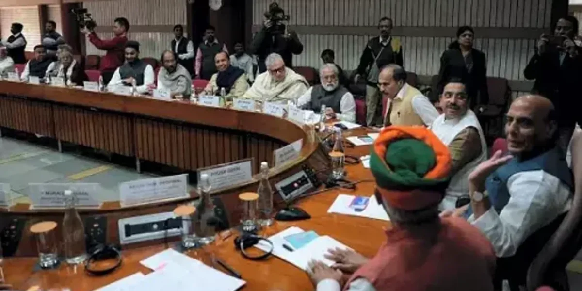 Government holds all-party meeting in New Delhi ahead of Winter Session of Parliament beginning Monday