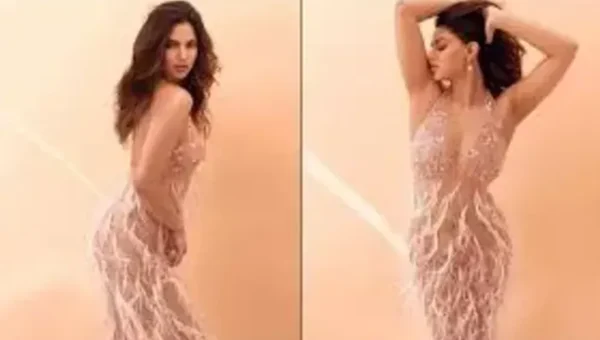 Harnaaz Sandhu turns heads in stunning backless gown with fur embellishments
