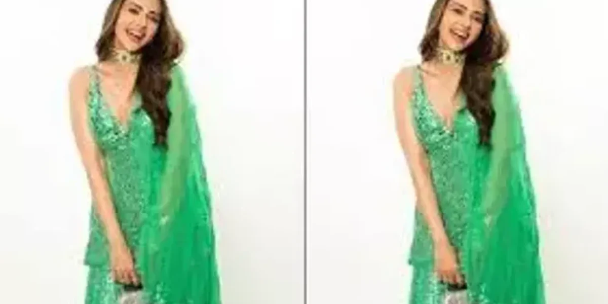 Rakul Preet Singh redefines ethnic fashion with her stunning look in green mirror work sharara set