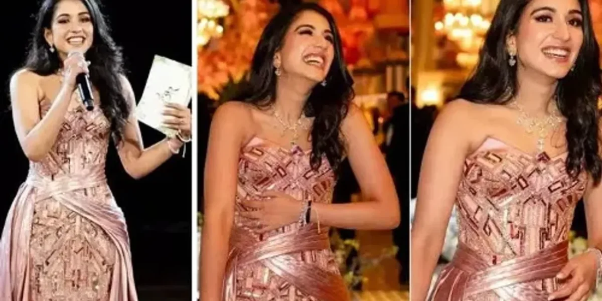 Radhika Merchant dazzles in rose gold Versace gown