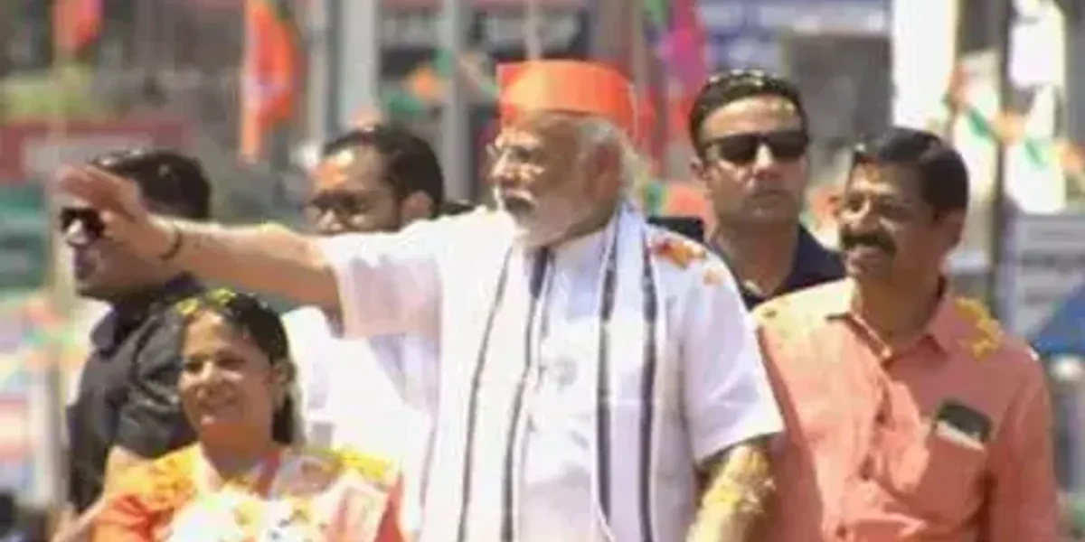 PM Narendra Modi holds roadshow at Palakkad in Kerala