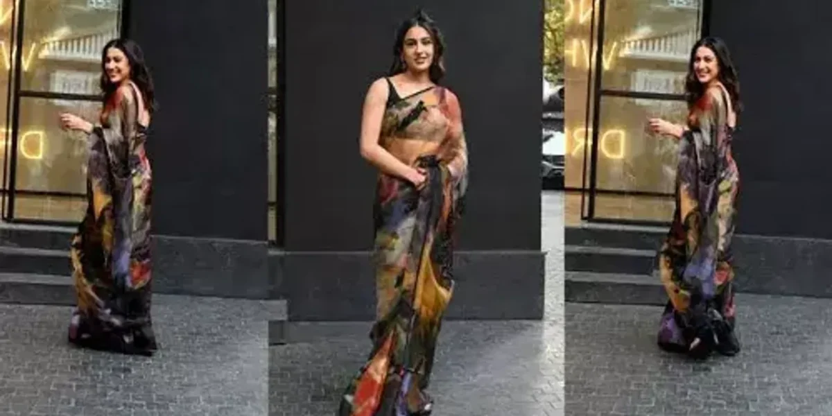 Sara Ali Khan raises the ethnic fashion game in this abstract print saree