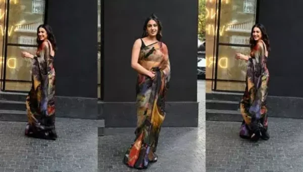 Sara Ali Khan raises the ethnic fashion game in this abstract print saree