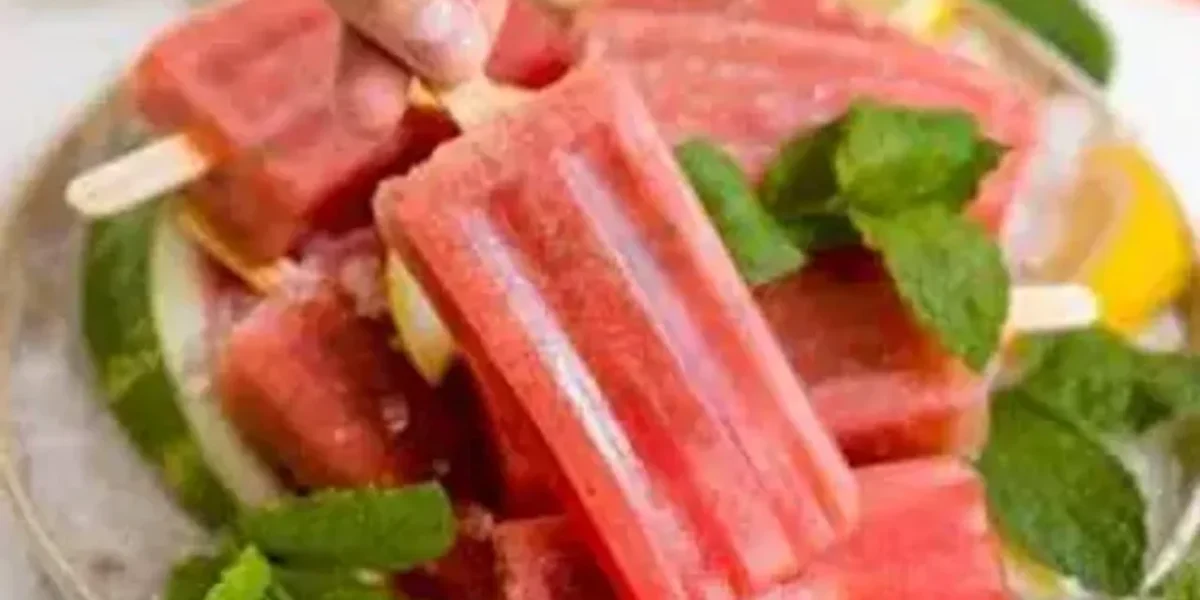 Watermelon Mint Ice Popsicles Recipe: This is an easy-to-make frozen dessert recipe that needs less time