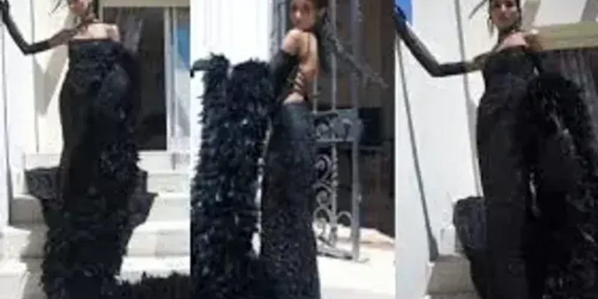 Nancy Tyagi stole the show in her self-stitched black outfit at Cannes